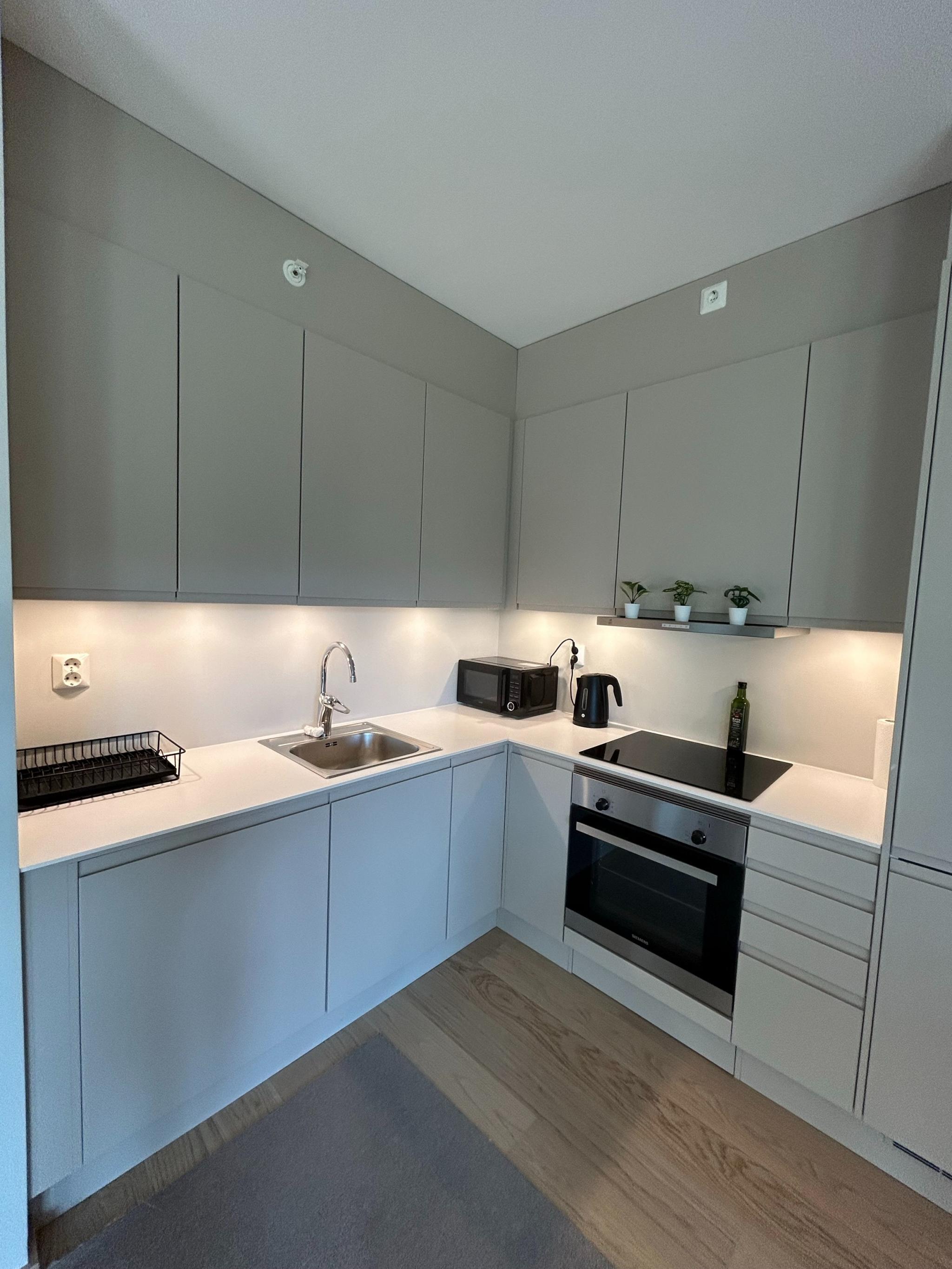 Nytt og moderne kjøkken og hvitevarer